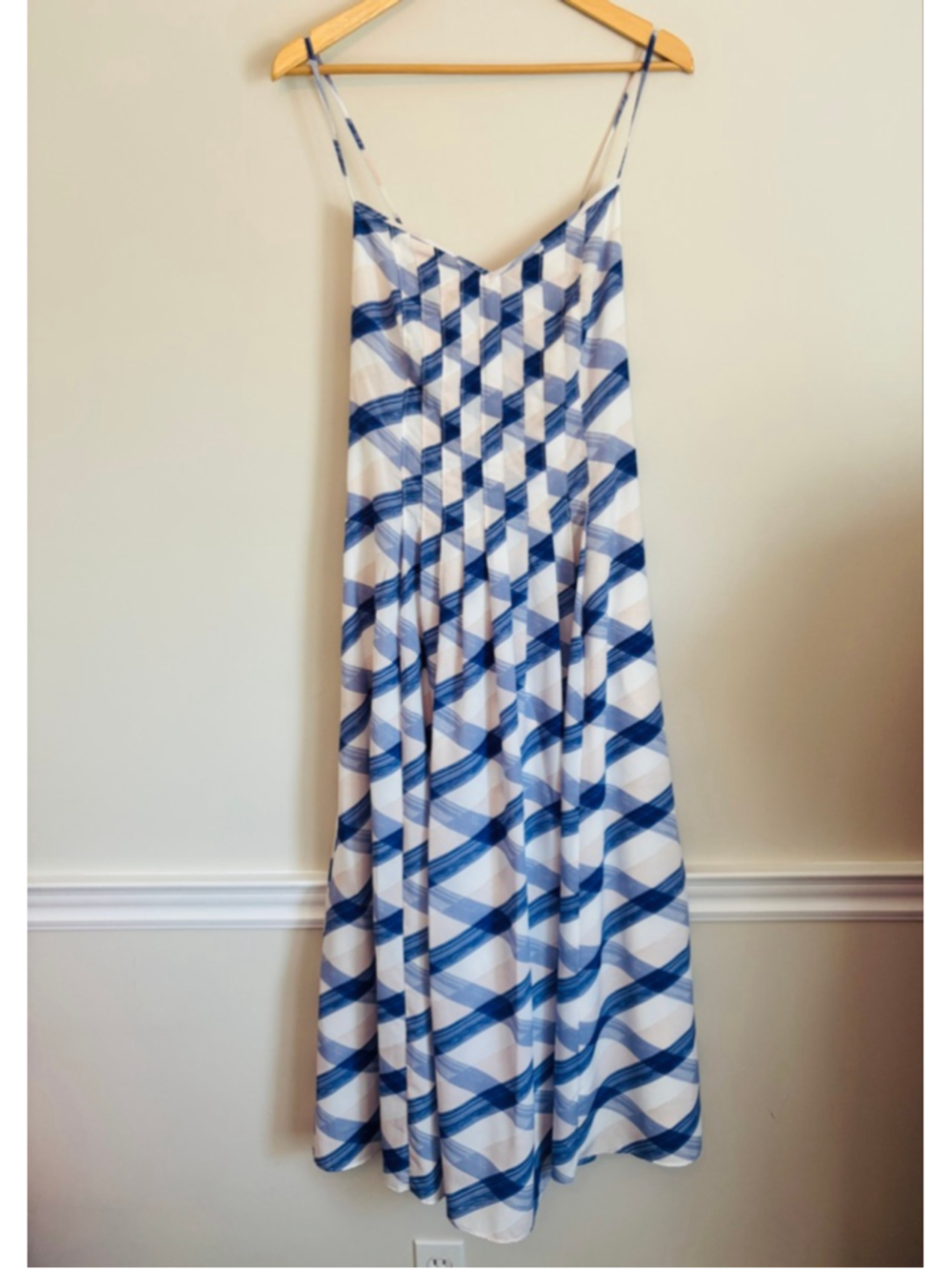 Banana Republic Lavender Plaid A-Line Midi Slip Dress Womens Size 10 Preppy - Picture 2 of 14